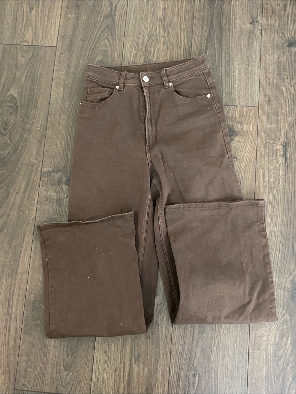 H&M Brown Wide-Leg High-Rise Jeans - Picture 2 of 5